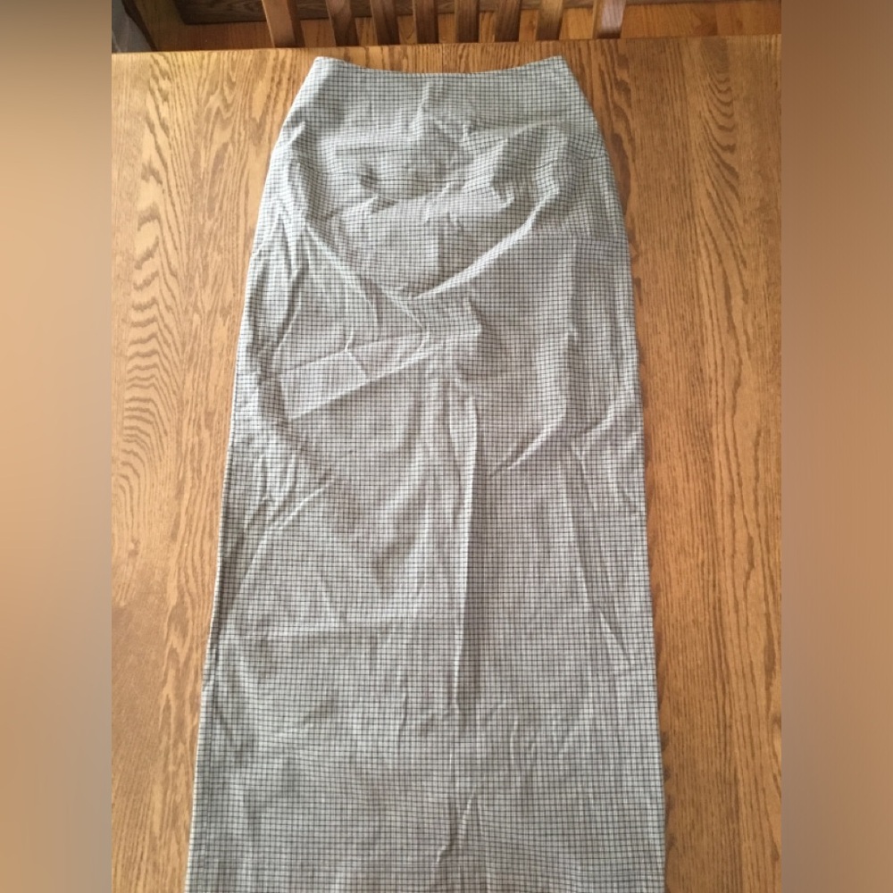 Telluride Clothing Long Pencil Skirt, Brown Plaid Fall, Size 2